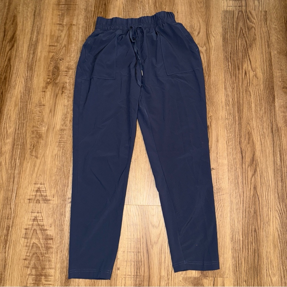 APANA Women Nylon Jogger Pants - Size Small , Blue Drawstring Waist, Pockets - Picture 2 of 8
